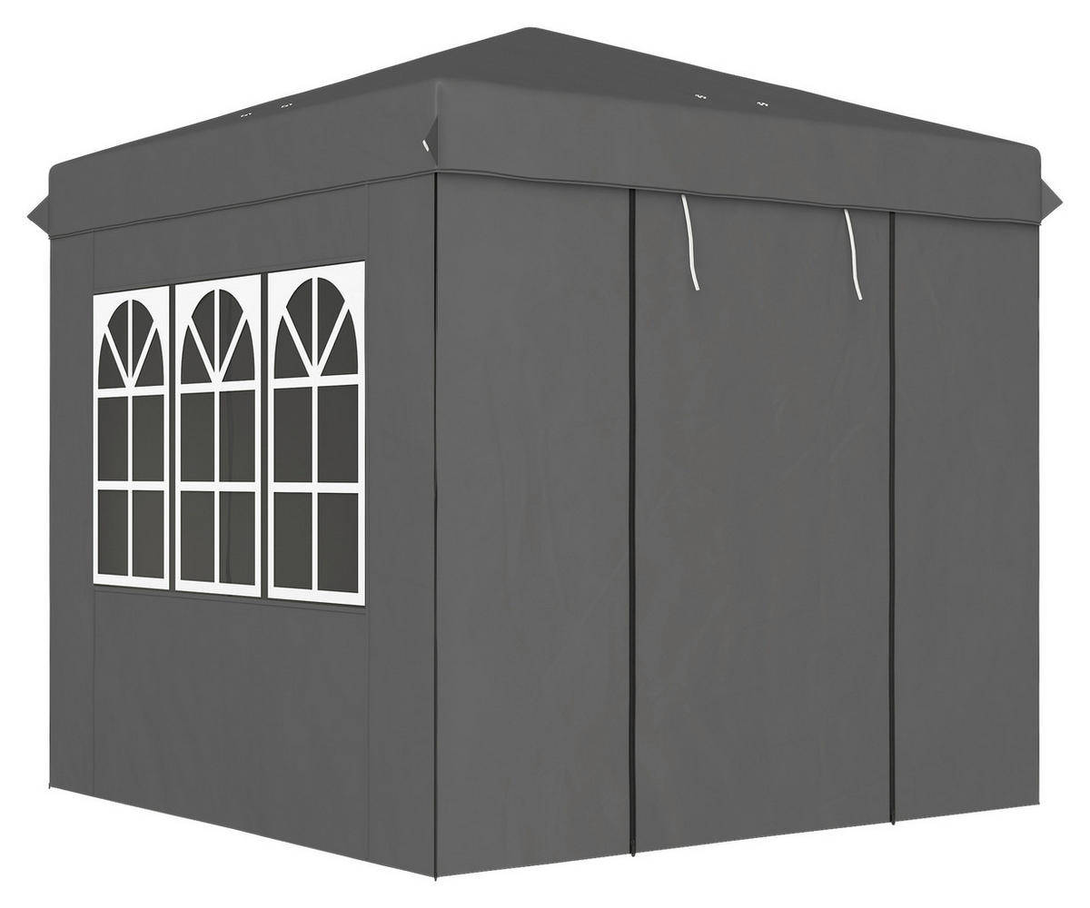 Outsunny Pavillon dunkelgrau Metall B/H/L: ca. 250x268x250 cm Pavillon - dunkelgrau (250,00/250,00/268,00cm) - Outsunny