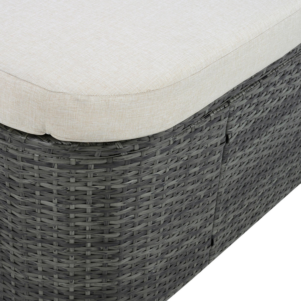 POCOline Gartenliege beige Stahl Doppel-Sonnenliege - beige/grau - POCOline