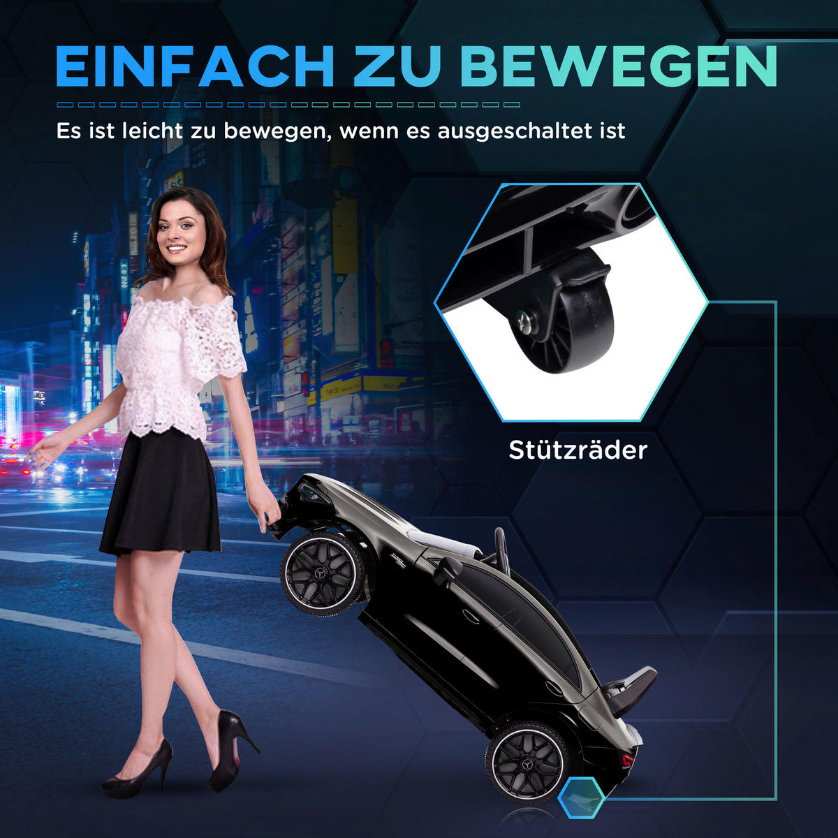 AIYAPLAY Kinder-Elektroauto schwarz B/H/L: ca. 61x45x110 cm Kinder-Elektroauto - schwarz (110,00/61,00/45,00cm) - AIYAPLAY