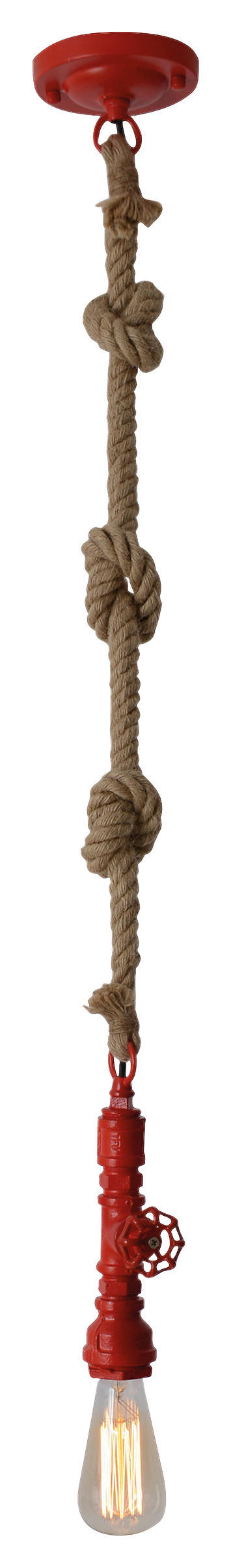 Näve Leuchten Pendelleuchte 114921 rot Textil Metall B/H/T: ca. 12x145x12 cm E27 1 Brennstellen Regia - rot (12,00/145,00/12,00cm) - Näve Leuchten