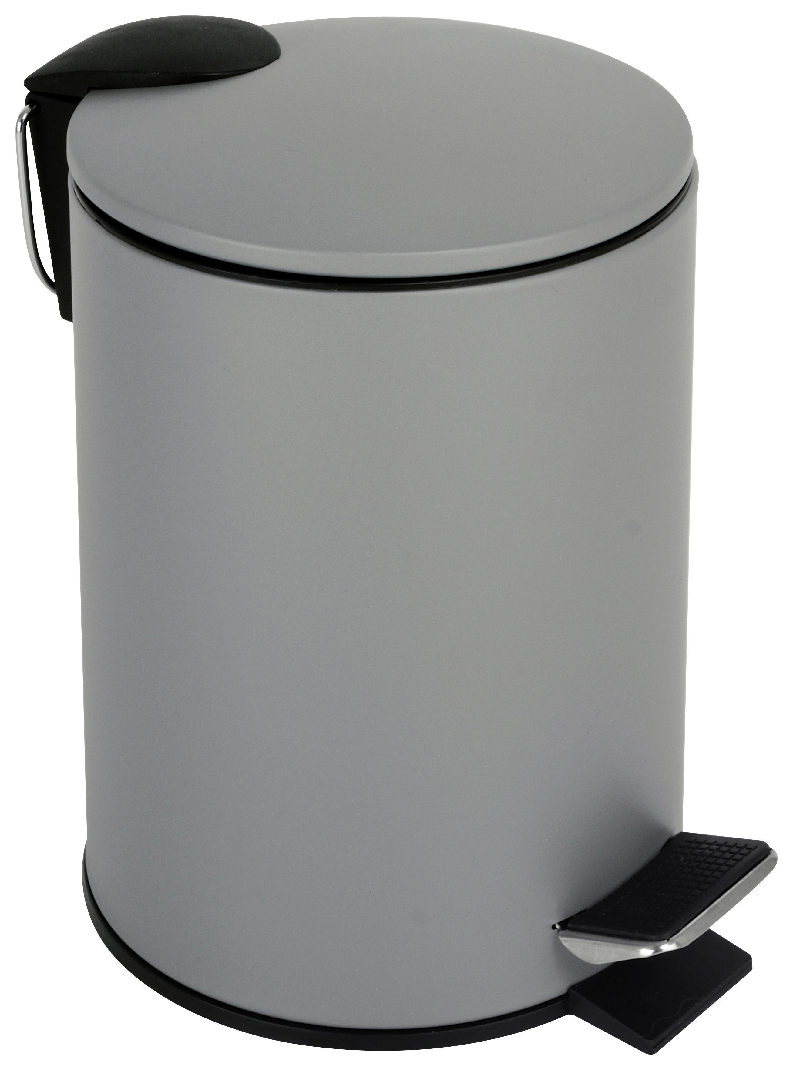 Treteimer grau Edelstahl H/D: ca. 23,5x16,8 cm ca. 2,6 l Treteimer_Pocoline 2,6l grau - grau (16,80/23,50cm) - POCOline