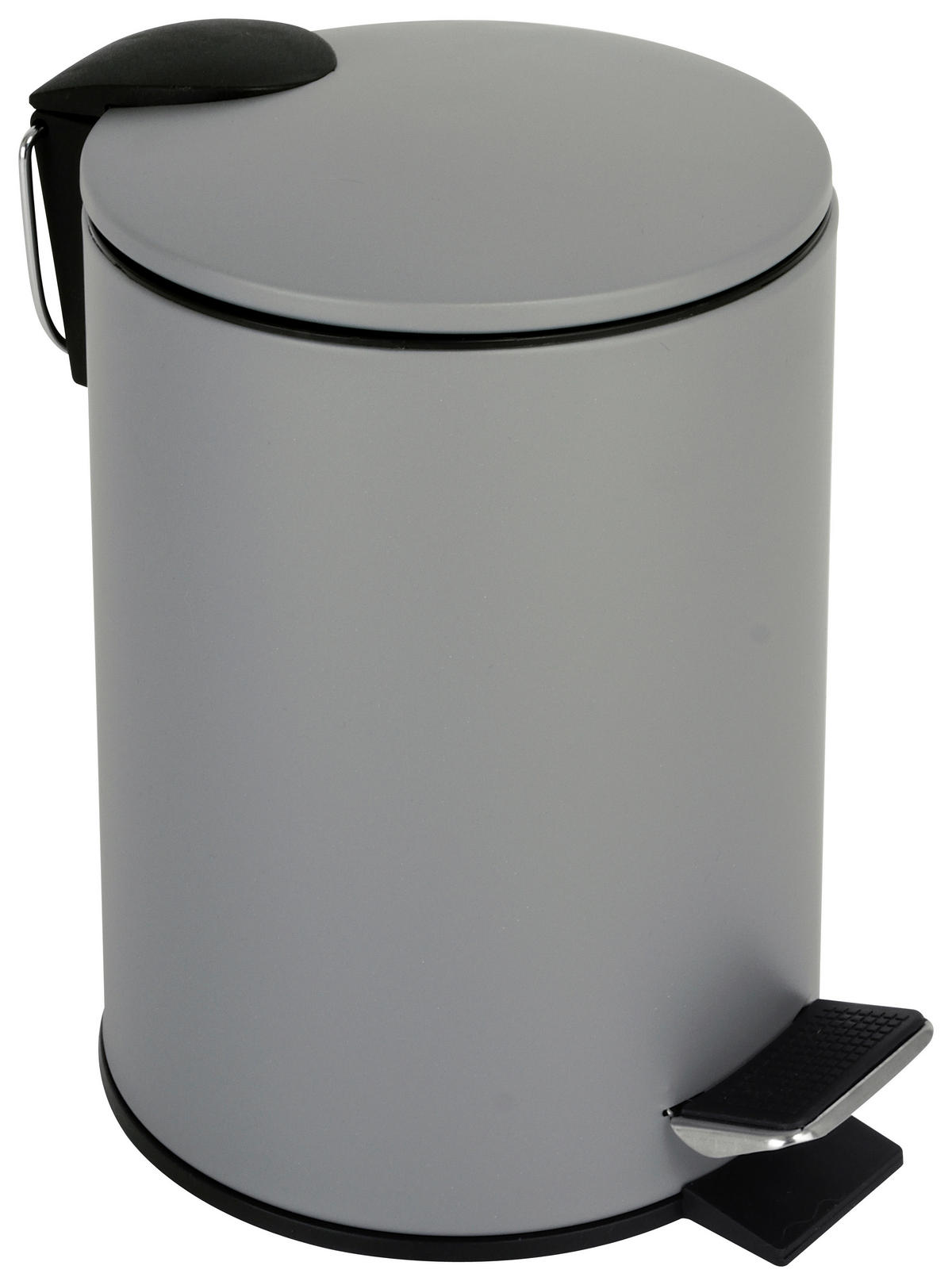 Treteimer grau Edelstahl H/D: ca. 23,5x16,8 cm ca. 2,6 l Treteimer_Pocoline 2,6l grau - grau (16,80/23,50cm) - POCOline
