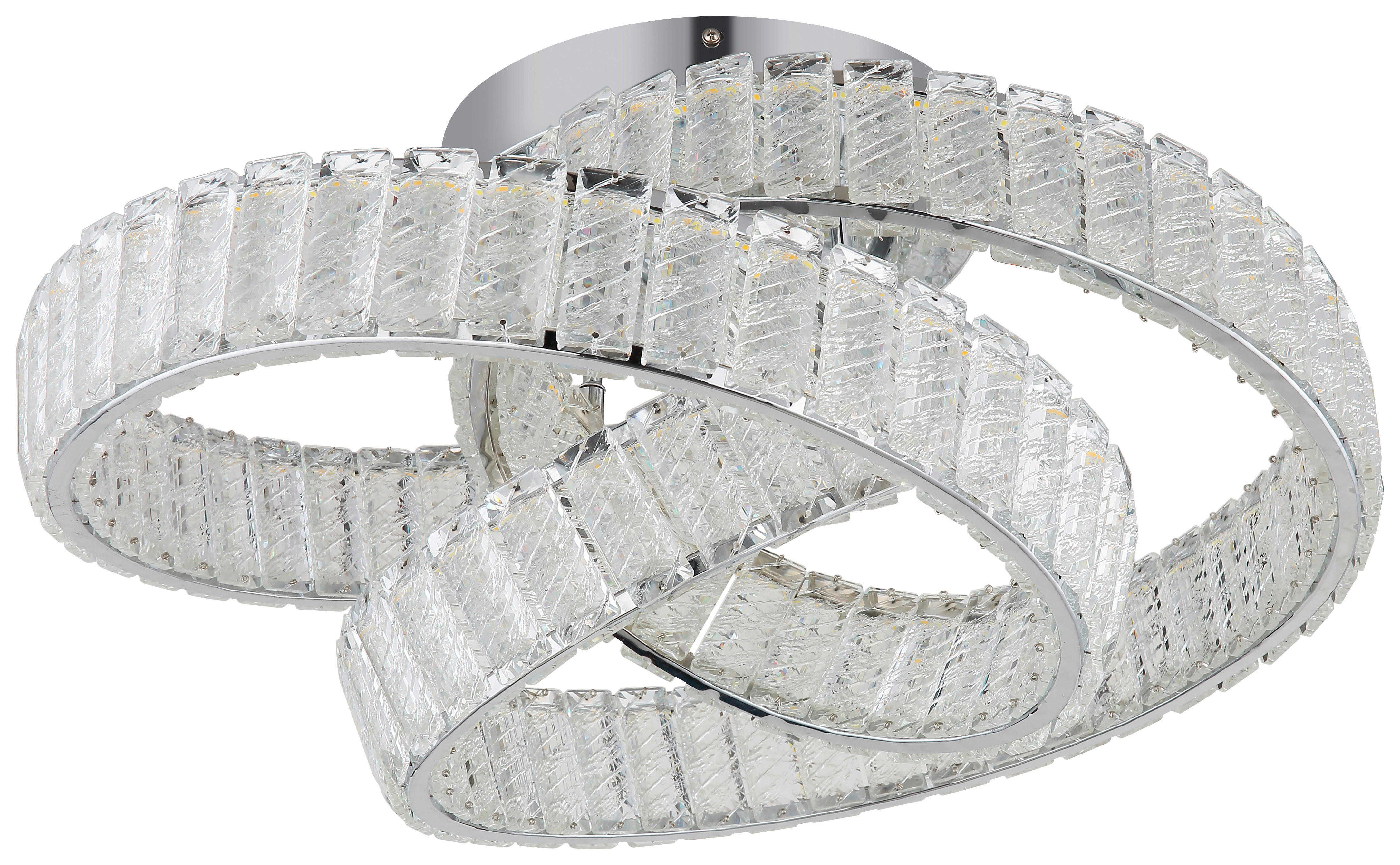 GLOBO Deckenleuchte Chrom klar Metall B/H/D: ca. 47x26x60 cm 1 Brennstellen Mucky - klar/Chrom (60,00/26,00cm) - GLOBO