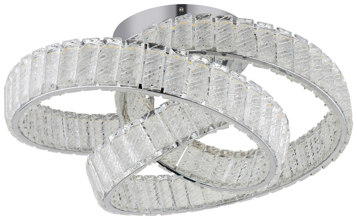 GLOBO Deckenleuchte Chrom klar Metall B/H/D: ca. 47x26x60 cm 1 Brennstellen Mucky - klar/Chrom (60,00/26,00cm) - GLOBO