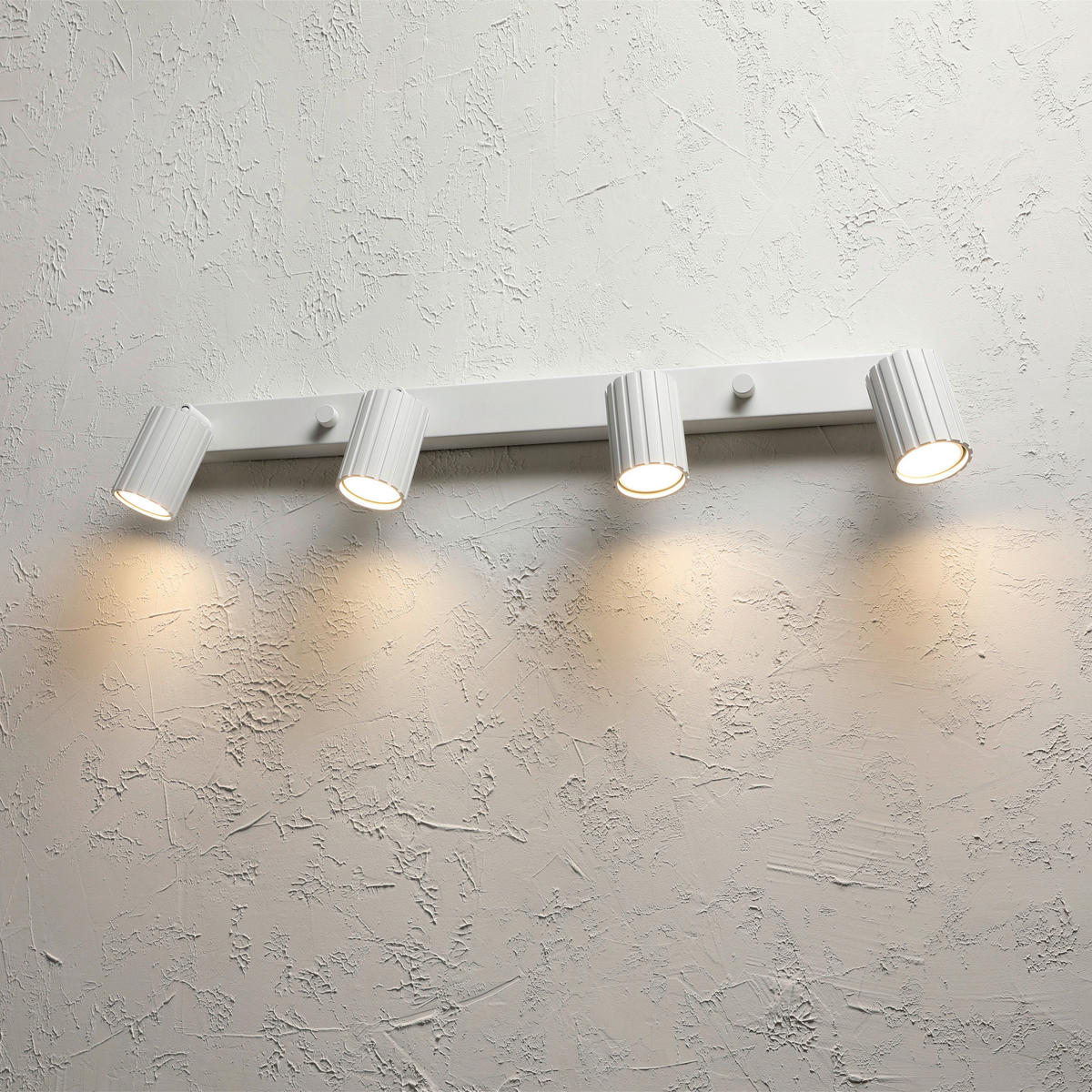 Lamkur Strahler weiß Stahl B/H/L: ca. 6,5x16,5x81 cm 4 Brennstellen Prisma - weiß (81,00/6,50/16,50cm) - Lamkur