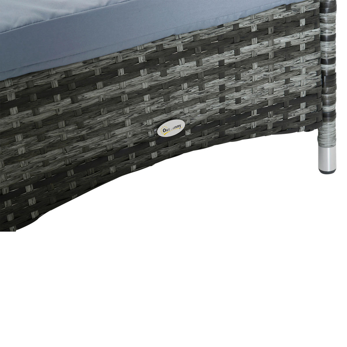 Outsunny Sonnenliege blau Edelstahl B/H/L: ca. 73x200x103 cm Sonnenliege - blau/grau (103,00/73,00/200,00cm) - Outsunny