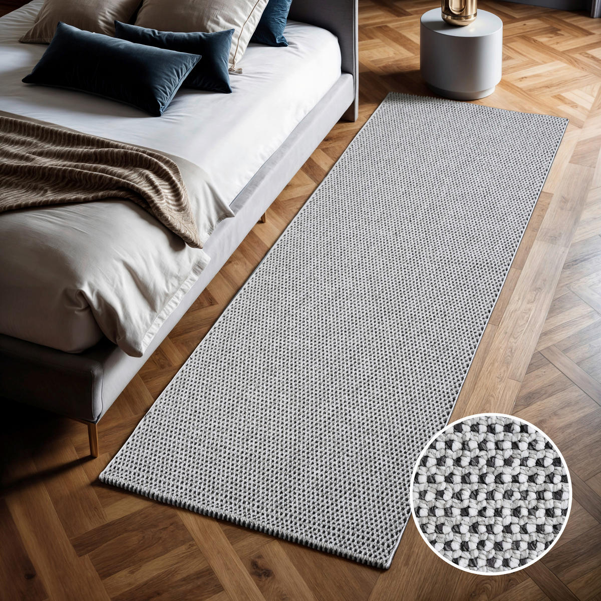 Sanat Teppich LORA PLUS grau B/L: ca. 80x200 cm LORA PLUS - schwarz/grau (80,00/200,00cm) - Sanat