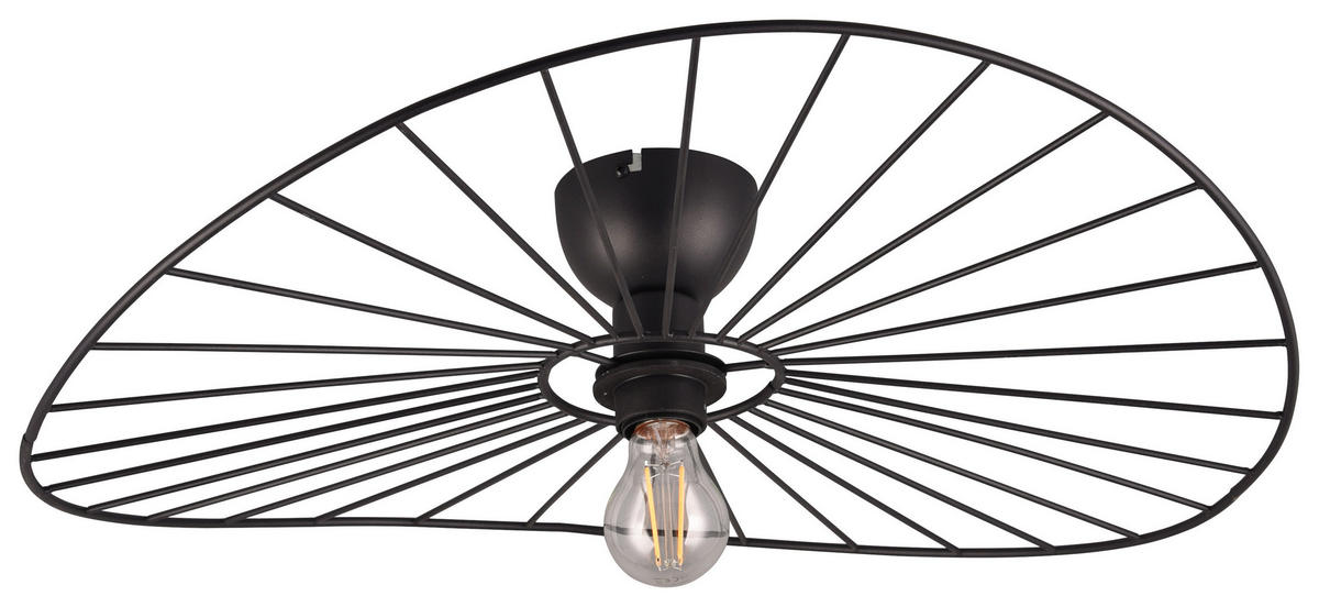 Reality Deckenleuchte CHAPEAU R61451032 schwarz Metall H/D: ca. 15x60 cm E27 1 Brennstellen Chapeau - schwarz (60,00/15,00cm) - Reality