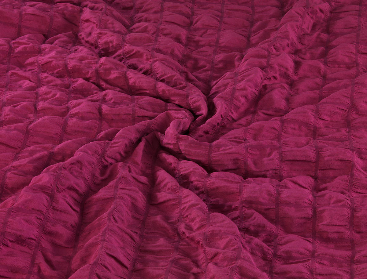 Microfaser Bettwäsche Seersucker Bettwäsche_Seersucker d.rot 135x200 - dunkelrot (135,00/200,00cm) - beau rêve