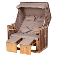Outsunny Strandkorb hellbraun Metall B/H/T: ca. 118x150x79 cm Strandkorb - hellbraun (118,00/150,00/79,00cm) - Outsunny