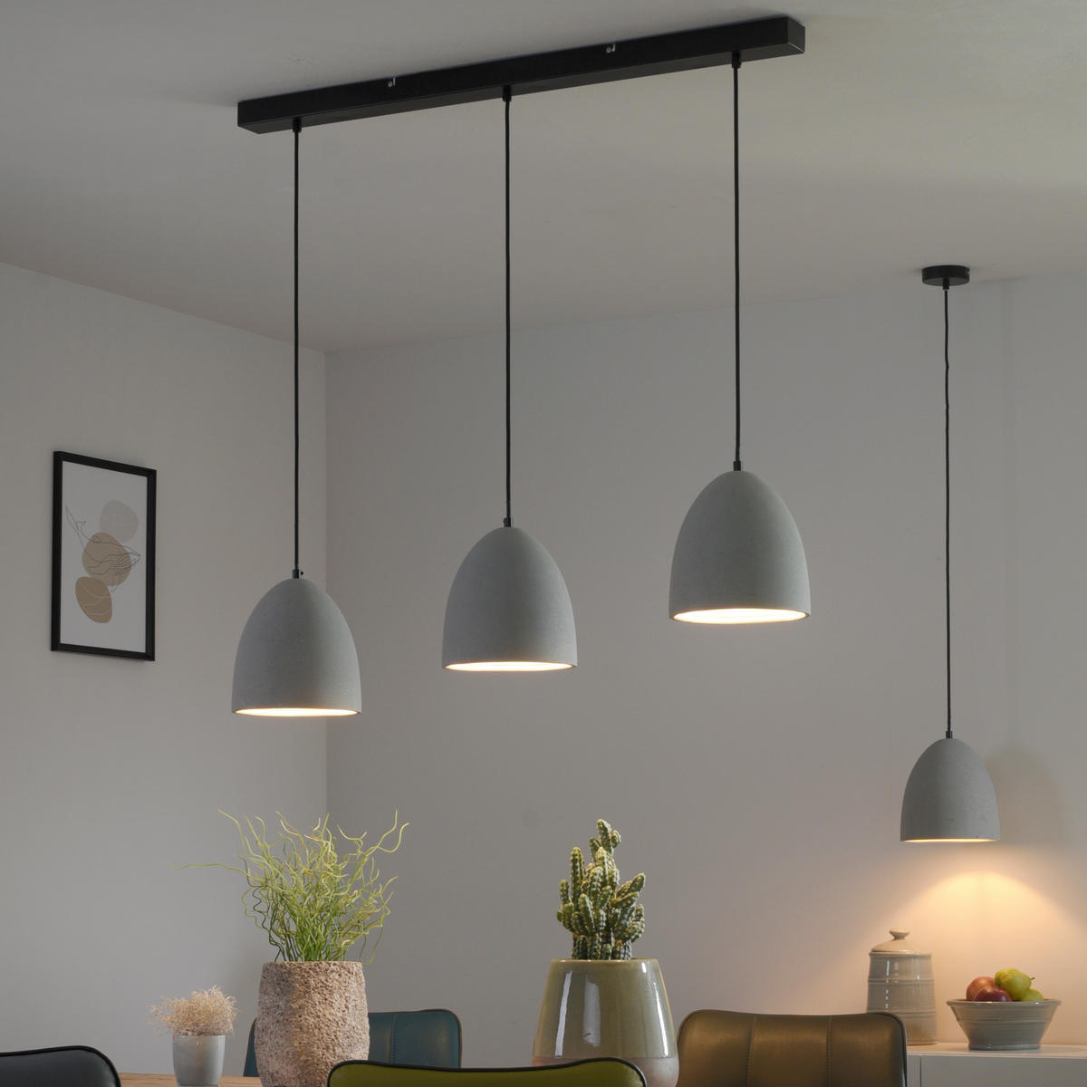 Paul Neuhaus Pendelleuchte ETON 2231-22 grau Beton Eisen B/H/D: ca. 21x120x21 cm E27 1 Brennstellen ETON - grau (21,00/120,00cm) - Paul Neuhaus