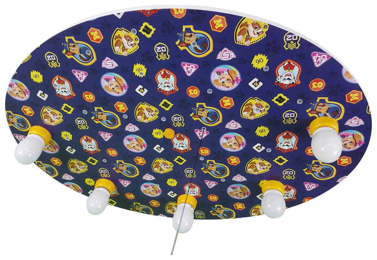 Niermann Deckenleuchte Paw Patrol 797 bunt blau MDF Kunststoff B/H/T: ca. 53x7x71 cm E14 5 Brennstellen Paw Patrol - blau/bunt (53,00/7,00/71,00cm) - Niermann