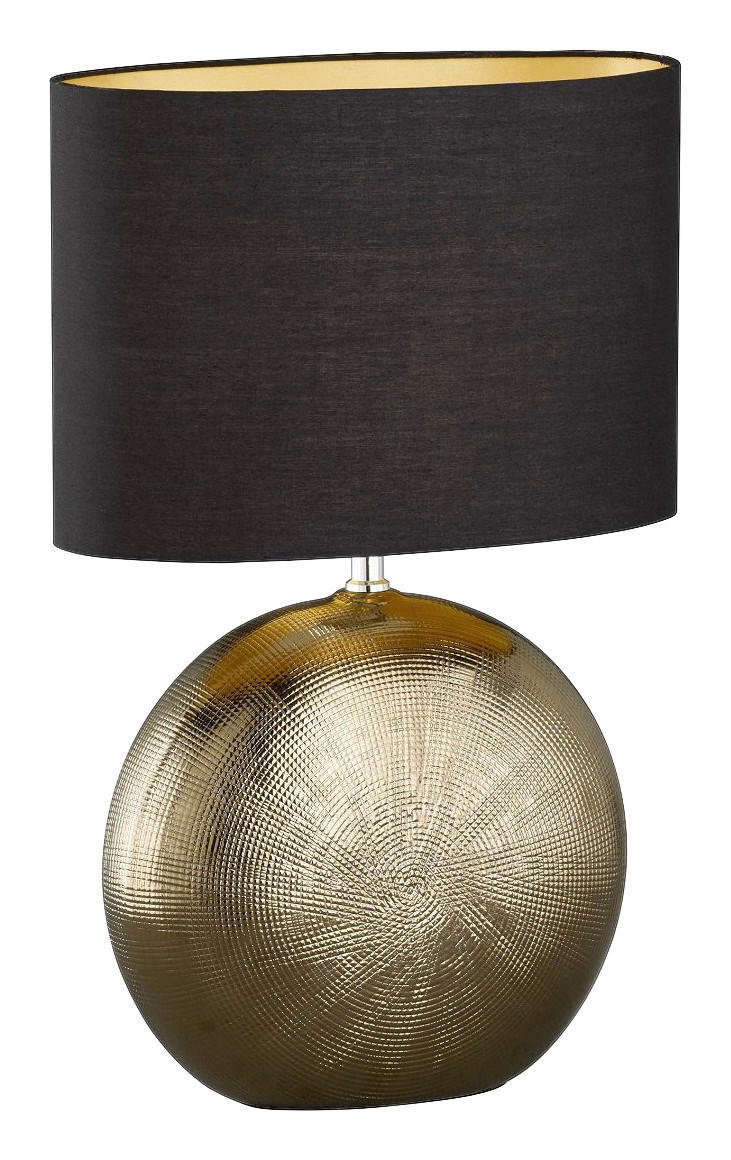 Fischer & Honsel Keramik-Tischleuchte 50556 Foro bronze schwarz Keramik Stoff E27 1 Brennstellen Foro - schwarz/bronze - Fischer & Honsel