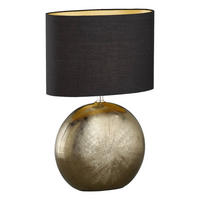 Fischer & Honsel Keramik-Tischleuchte 50556 Foro bronze schwarz Keramik Stoff E27 1 Brennstellen Foro - schwarz/bronze - Fischer & Honsel
