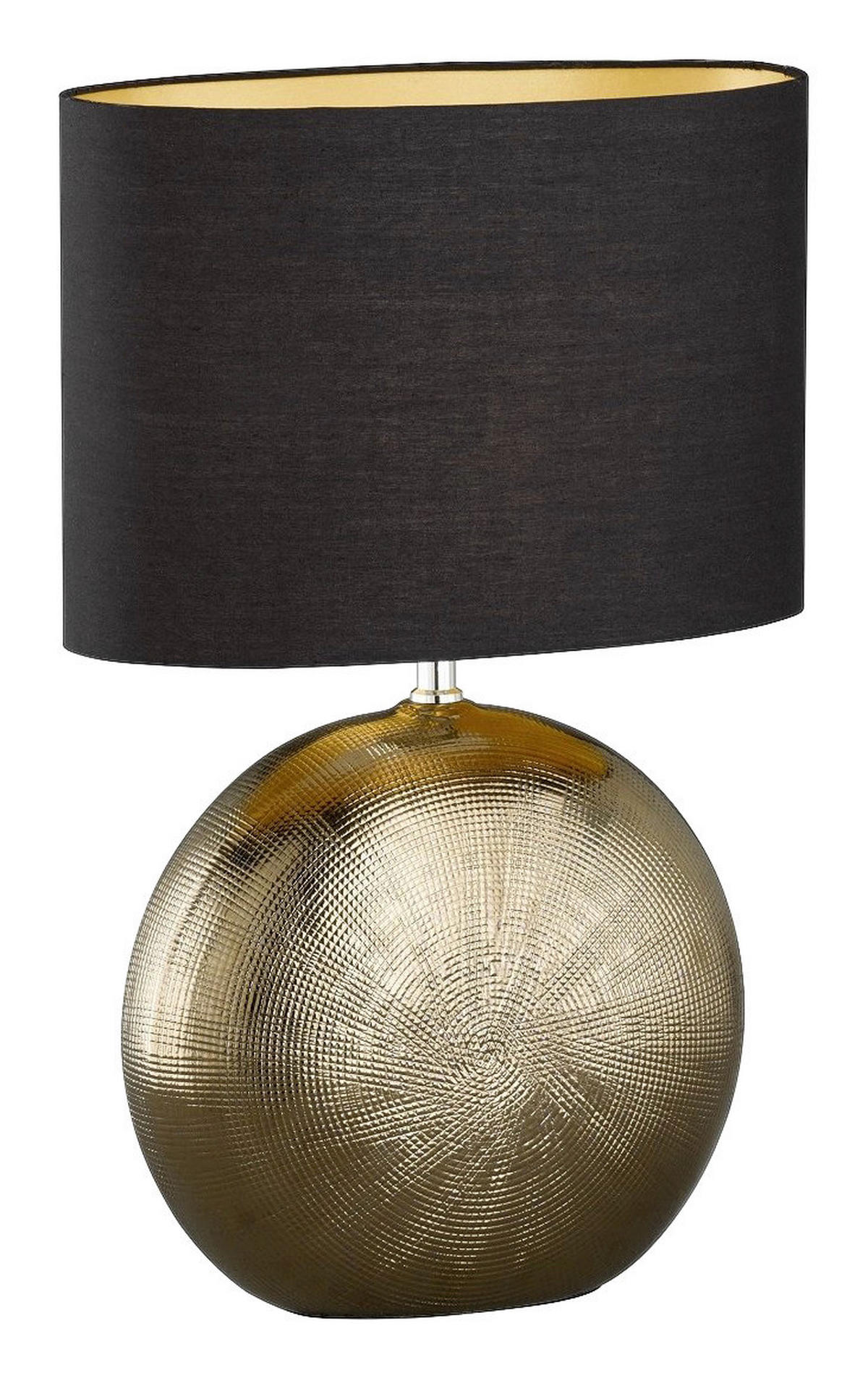 Fischer & Honsel Keramik-Tischleuchte 50556 Foro bronze schwarz Keramik Stoff E27 1 Brennstellen Foro - schwarz/bronze - Fischer & Honsel