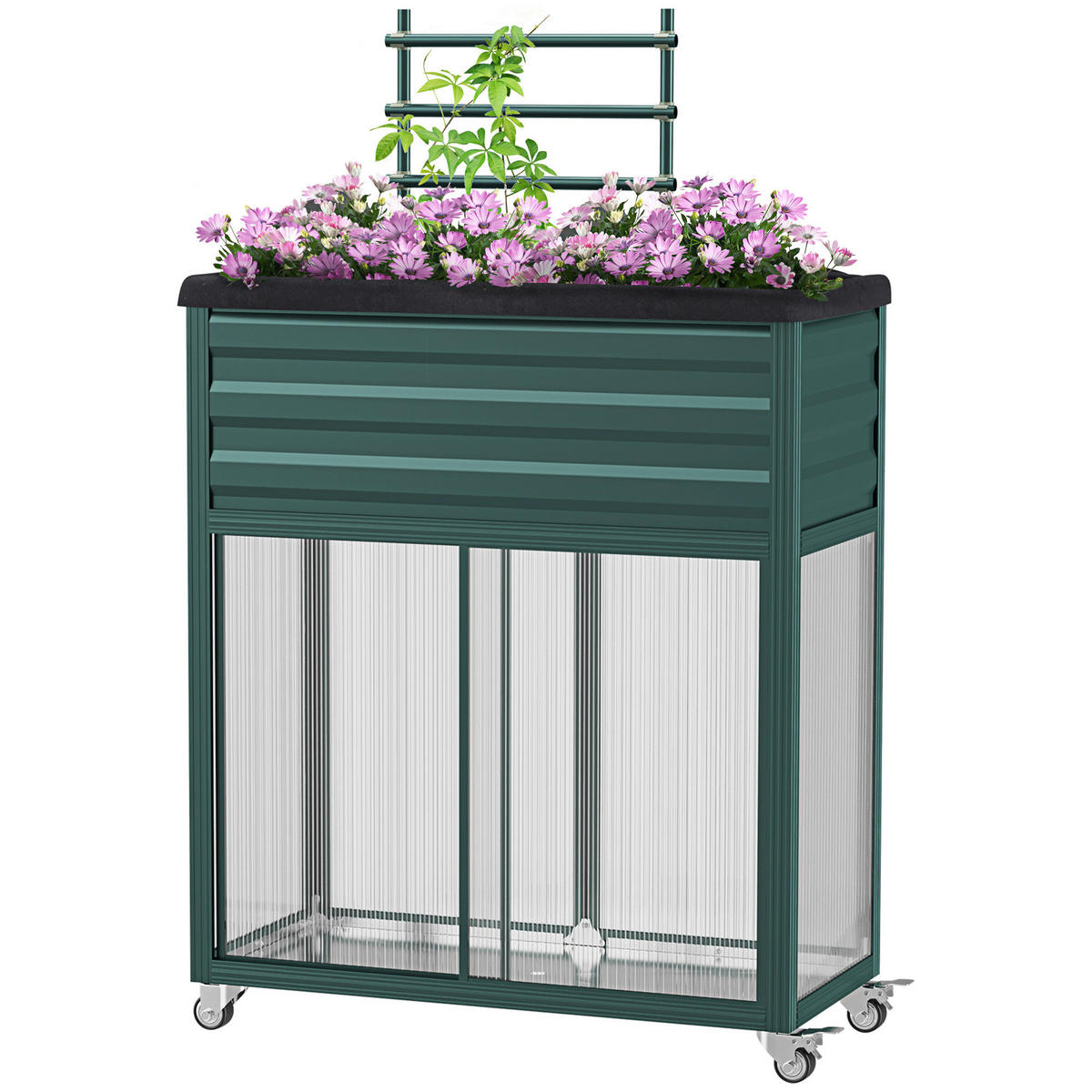 Outsunny Hochbeet grün Aluminium B/H/L: ca. 40x135x85 cm Hochbeet - grün (85,00/40,00/135,00cm) - Outsunny