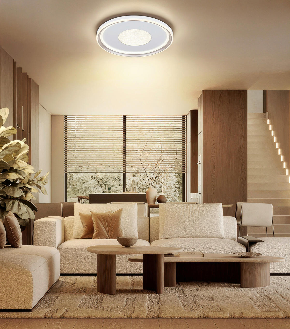 GLOBO Deckenleuchte Opal champagner weiß Metall Kunststoff Acryl H/D: ca. 6,5x59 cm 1 Brennstellen EILA - weiß/champagner (59,00/6,50cm) - GLOBO