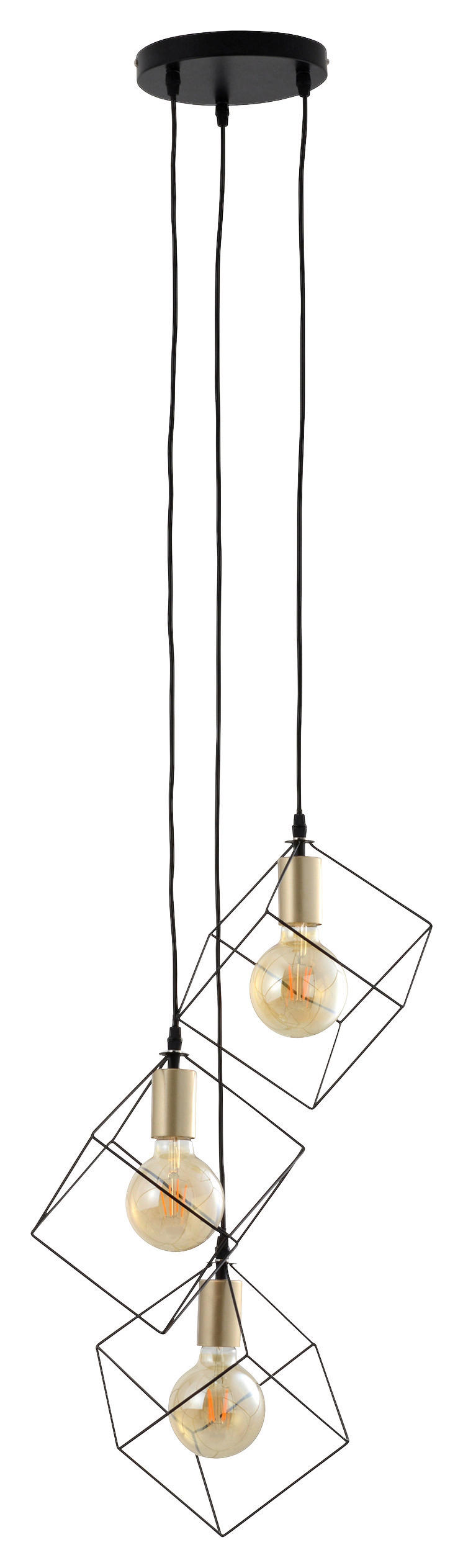 Näve Leuchten Pendelleuchte 7082922 schwarz Metall Kunststoff B/H/T: ca. 39x146x39 cm E27 3 Brennstellen Canto - schwarz (39,00/146,00/39,00cm) - Näve Leuchten