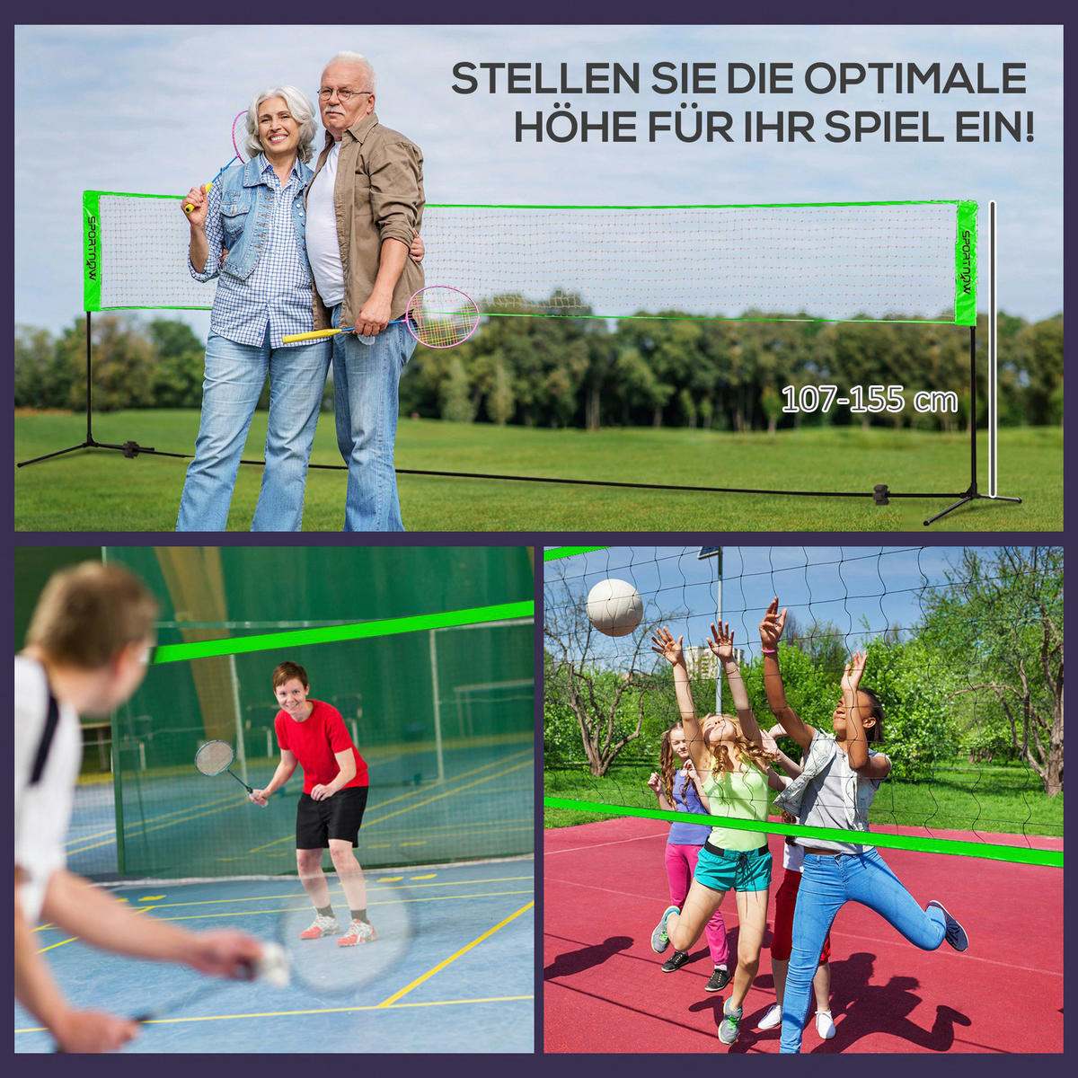 SPORTNOW Badminton-Set bunt Polyethylen B/H/L: ca. 103x155x510 cm Badminton-Set - bunt (510,00/103,00/155,00cm) - SPORTNOW