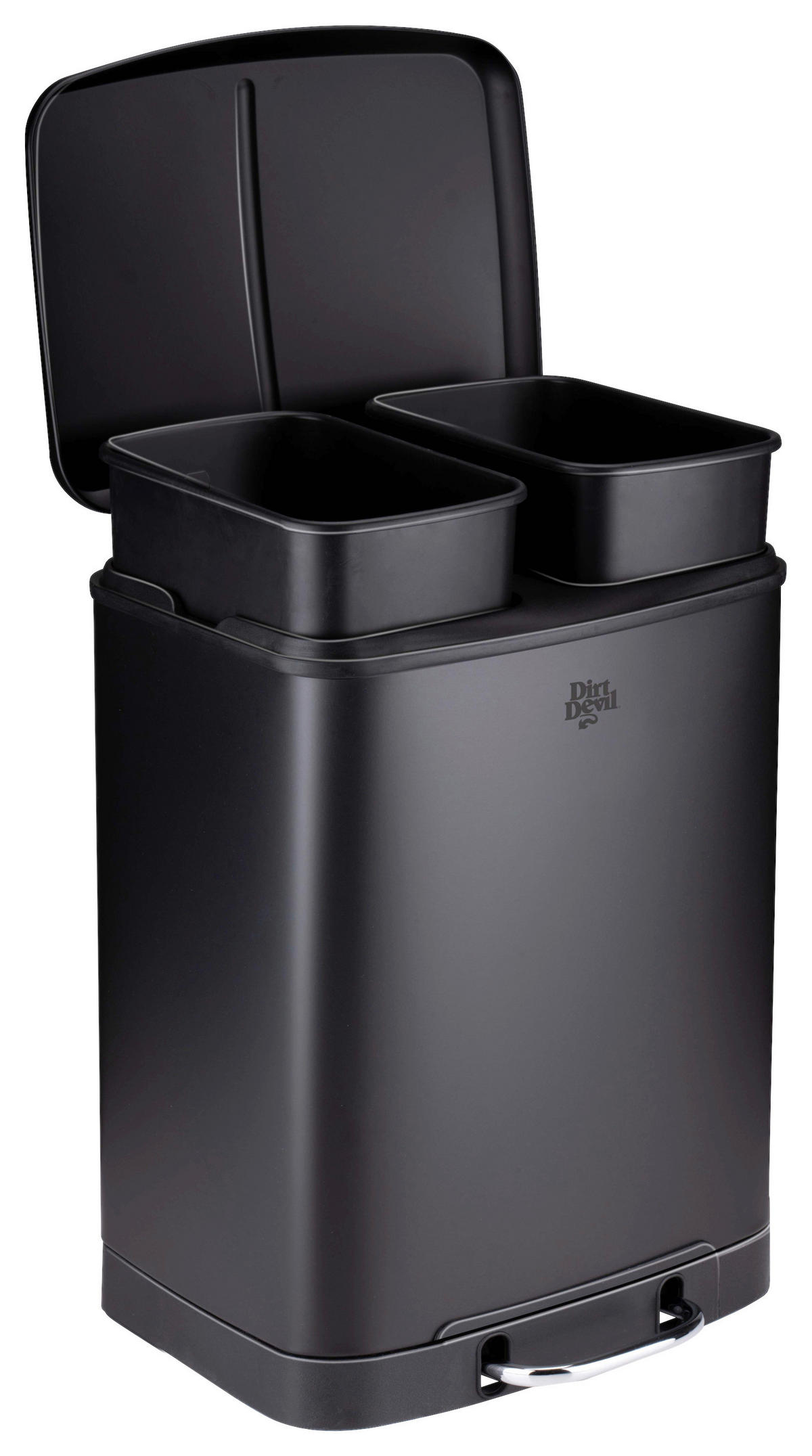 Treteimer schwarz Stahl B/H/T: ca. 37x50x34 cm Treteimer 2x12l - schwarz (37,00/50,00/34,00cm)