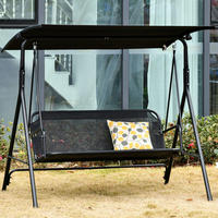 Outsunny Hollywoodschaukel schwarz Metall B/H/L: ca. 110x155x172 cm Hollywoodschaukel - schwarz (172,00/110,00/155,00cm) - Outsunny