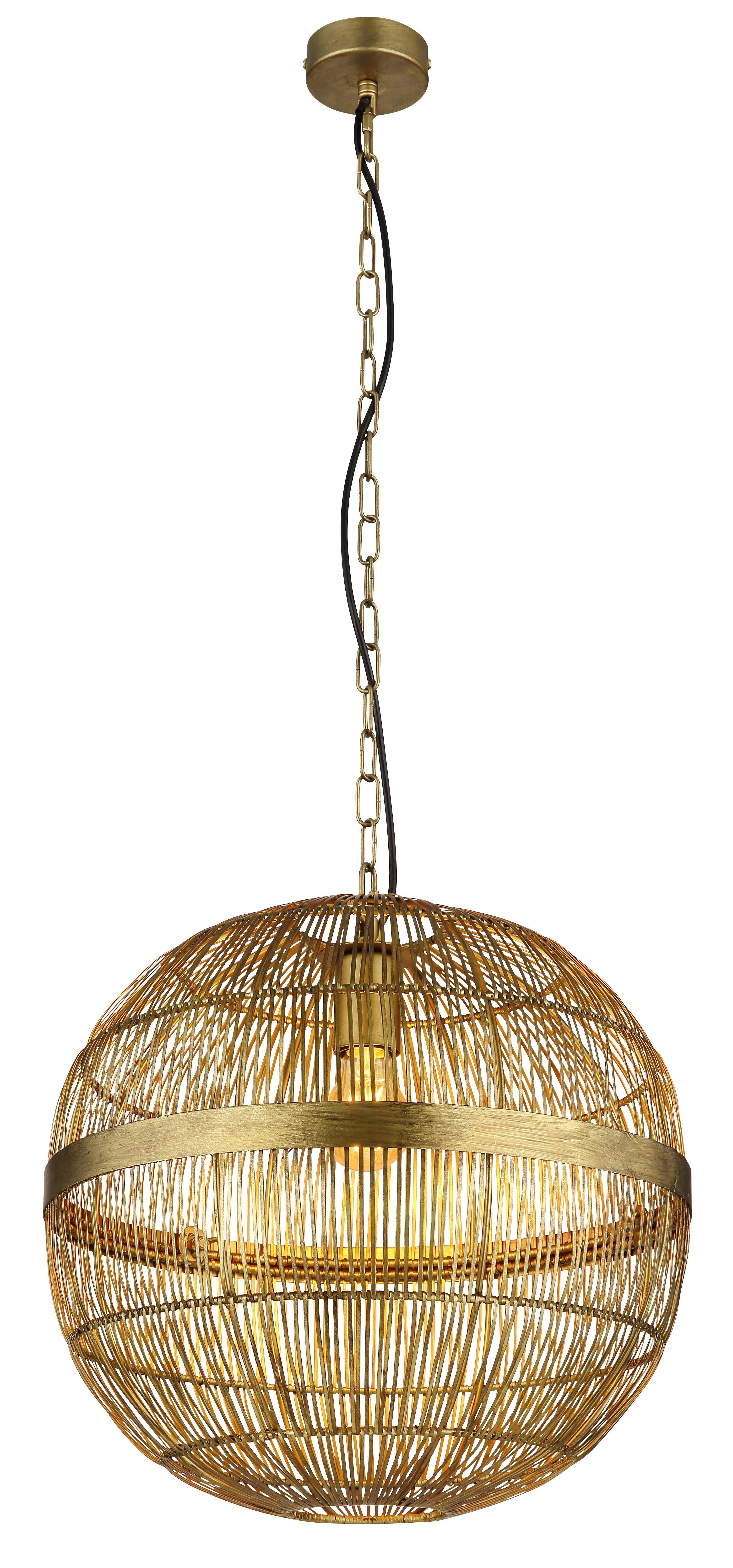 GLOBO Pendelleuchte Messing H/D: ca. 120x40 cm E27 1 Brennstellen HERMI II - (40,00/120,00cm) - GLOBO