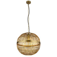 GLOBO Pendelleuchte Messing H/D: ca. 120x40 cm E27 1 Brennstellen HERMI II - (40,00/120,00cm) - GLOBO