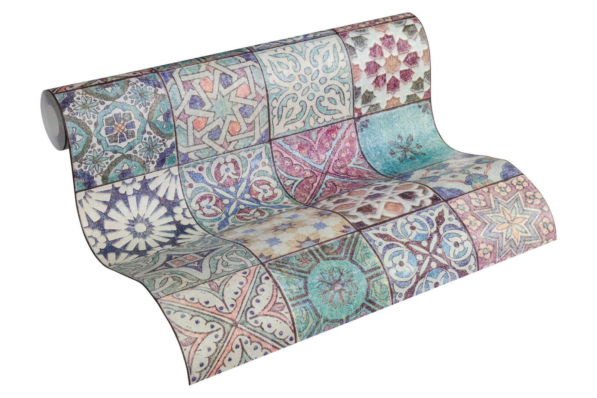 Vliestapete Fliesenoptik bunt B/L: ca. 53x1005 cm Vliestapete_36205-1_Neue_Bude - bunt (53,00/1005,00cm)