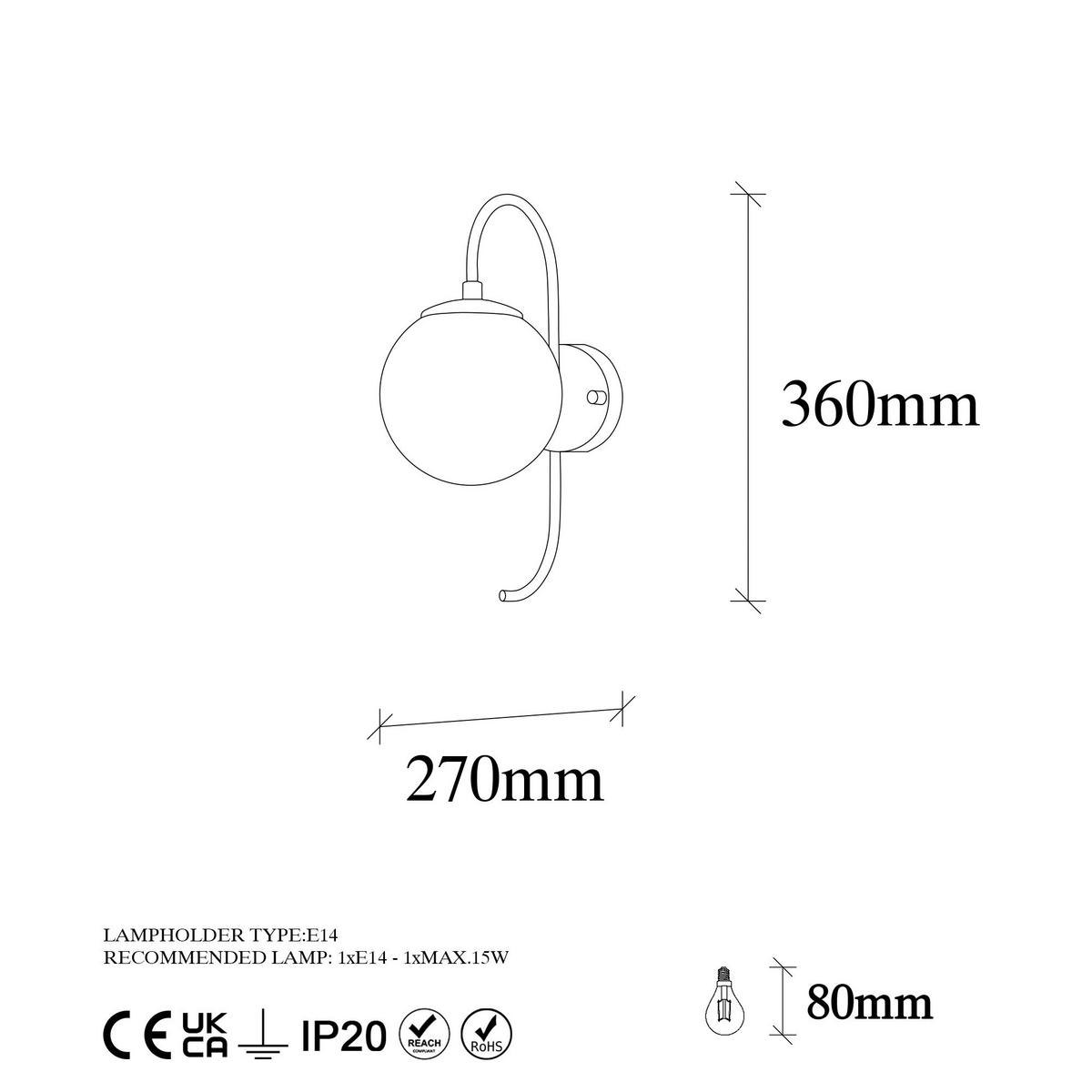 Opviq Wandleuchte Jewel gold Glas Metall B/H/T/L/D: ca. 27x36x27x15x15 cm E14 1 Brennstellen Jewel - gold (15,00/27,00/36,00cm) - Opviq