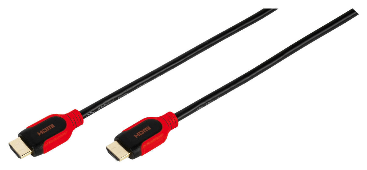 Vivanco HDMI-Kabel schwarz rot HDMI-Kabel_High_Speed 1,5m - rot/schwarz (150,00cm) - Vivanco