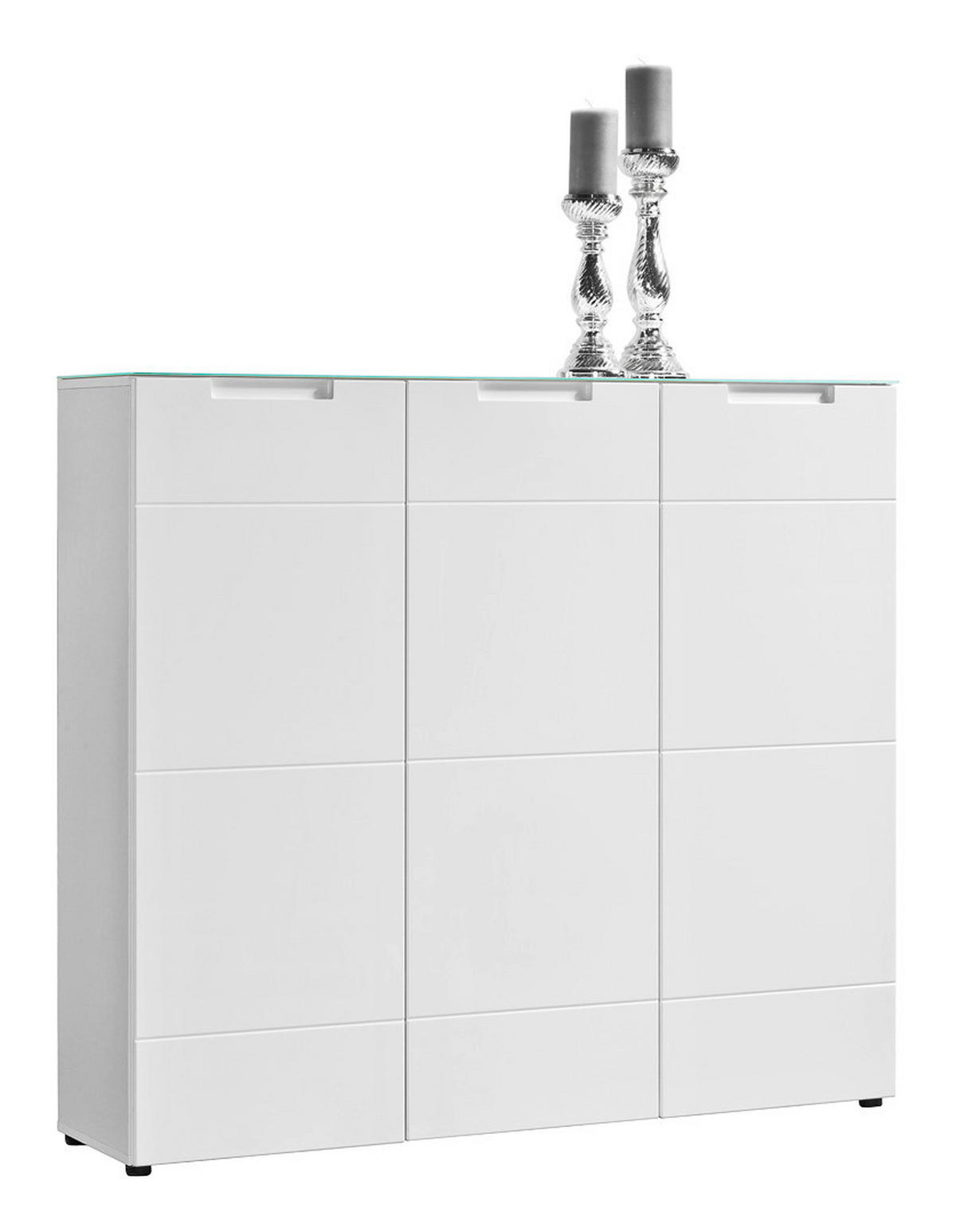 Kommode Mailand 13 weiß weiß Hochglanz B/H/T: ca. 135x120x34 cm Mailand 13 - weiß (135,00/120,00/34,00cm)
