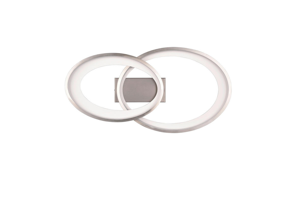 Reality LED-Deckenleuchte R64482107 Malaga nickel matt Metall B/H/T: ca. 57x8x30 cm 1 Brennstellen Malaga - nickel matt (57,00/8,00/30,00cm) - Reality