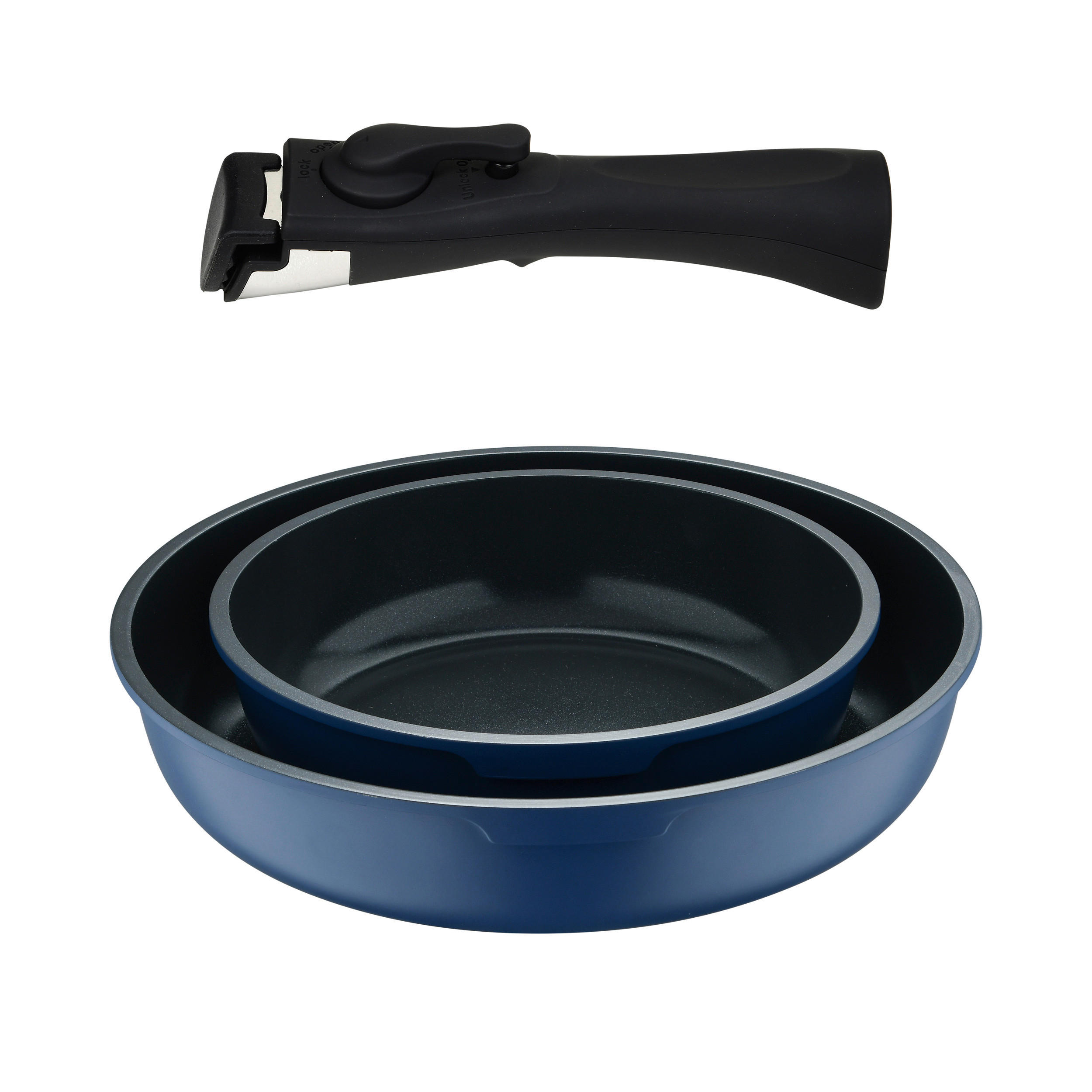 BERGNER Bratpfannenset CLICK & COOK CLICK & COOK - blau - BERGNER
