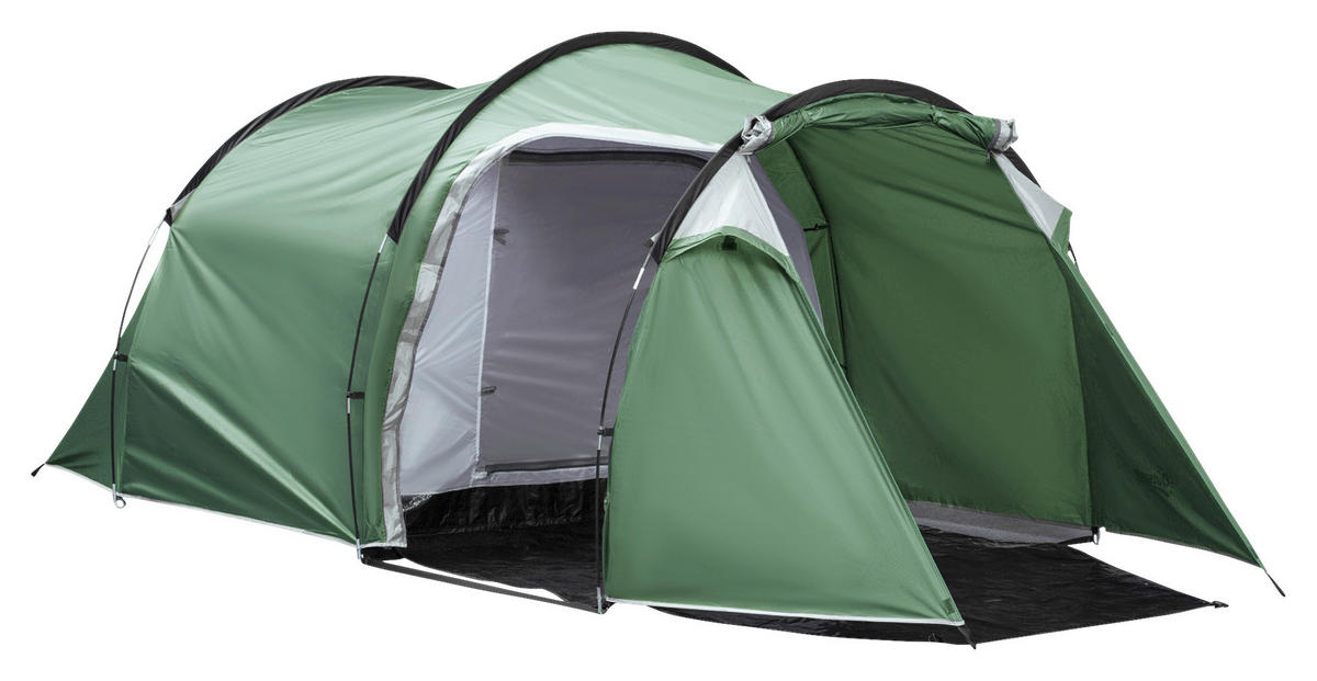 Outsunny Zelt dunkelgrün Polyester B/H/L: ca. 206x426x154 cm Tunnelzelt - schwarz/dunkelgrün (154,00/206,00/426,00cm) - Outsunny