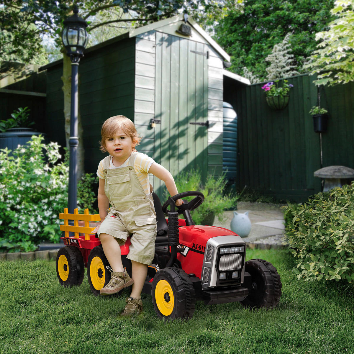 HOMCOM Kinderauto rot B/H/L: ca. 50x136,5x52,5 cm Kinderfahrzeuge - rot (52,50/50,00/136,50cm) - HOMCOM