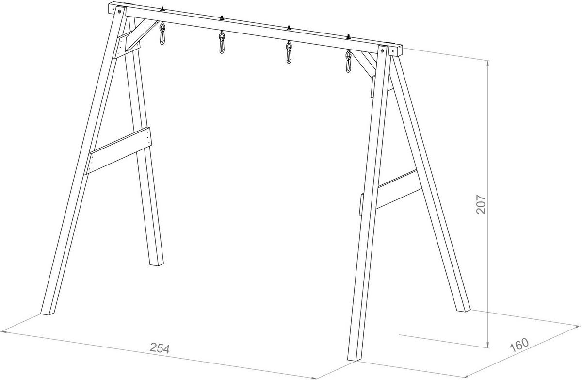 AXI Schaukel 4in1 SportsFun braun B/H/L: ca. 254x207x160 cm SportsFun - braun (160,00/254,00/207,00cm) - AXI