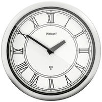Mebus Wanduhr silber D: ca. 25 cm Wanduhr_Funk - weiß/silber (25,00cm) - Mebus