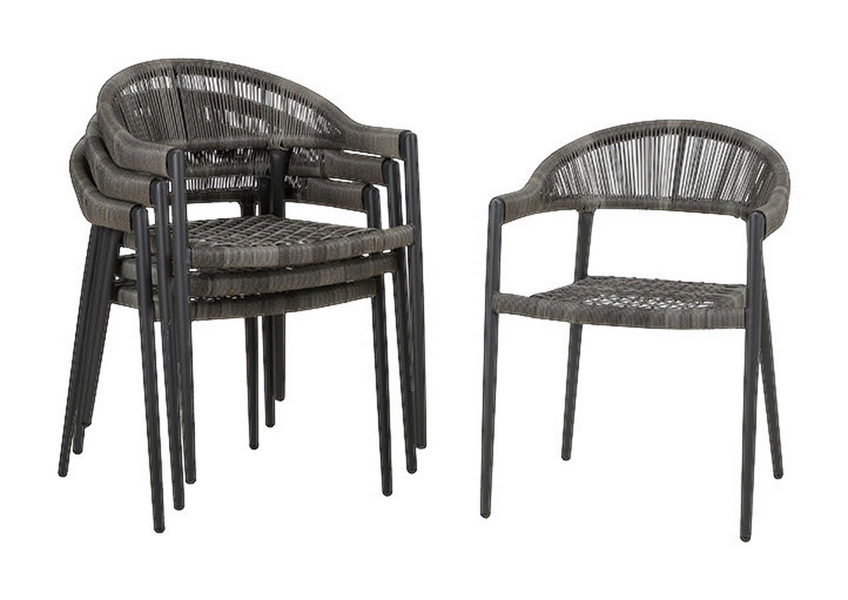 Acamp Gartensessel-Set Brooklyn grau Aluminium B/H/T: ca. 56x78x58 cm Brooklyn - grau (56,00/78,00/58,00cm) - Acamp