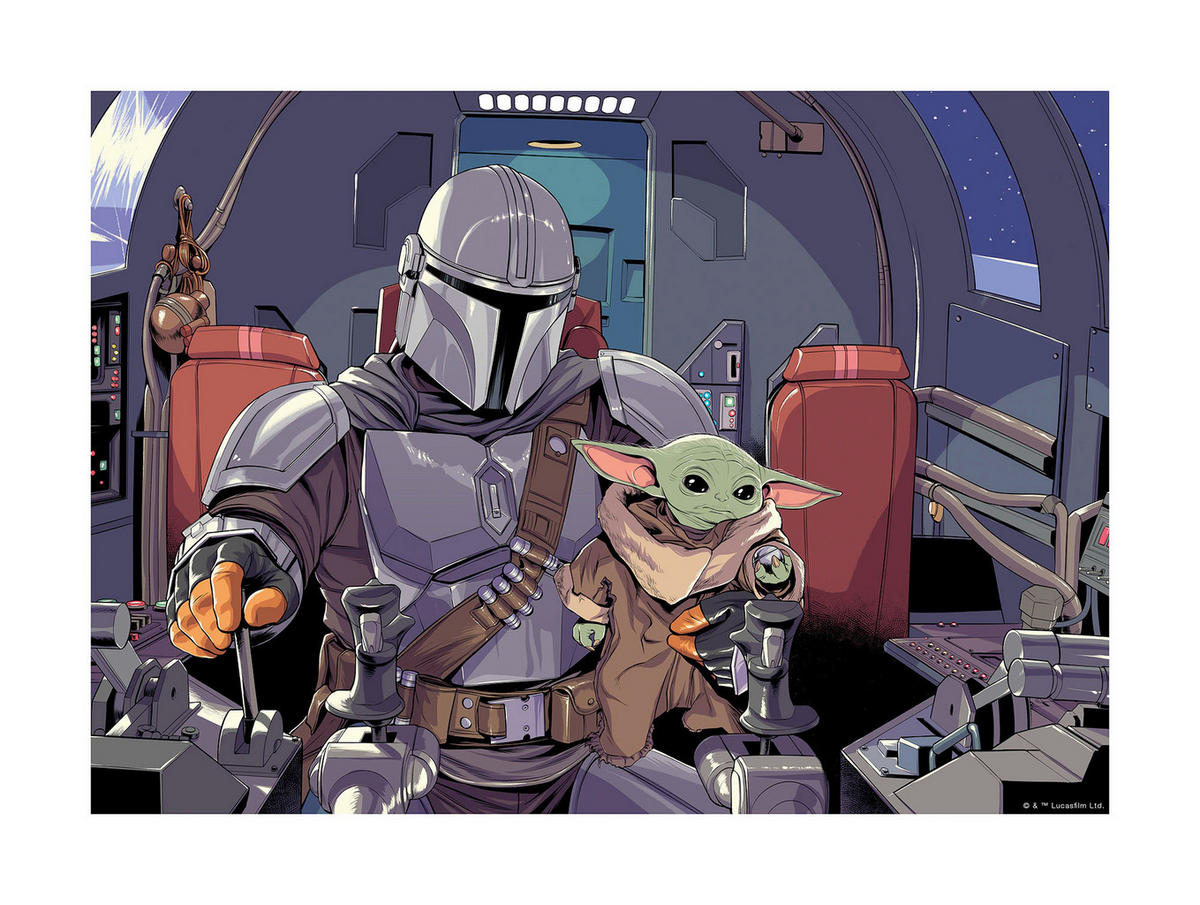 Komar Poster Mandalorian The Child Cockpit Disney B/L: ca. 40x30 cm Mandalorian The Child Cockpit - (40,00/30,00cm) - Komar