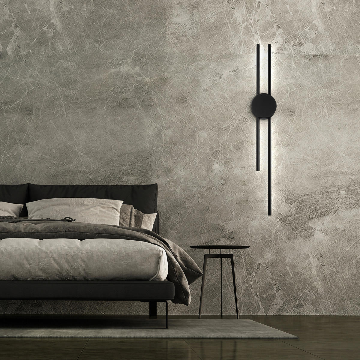 Lamkur LED-Wandleuchte LANA 47461 schwarz Metall H/L: ca. 80x12 cm 1 Brennstellen Lana - schwarz (12,00cm) - Lamkur