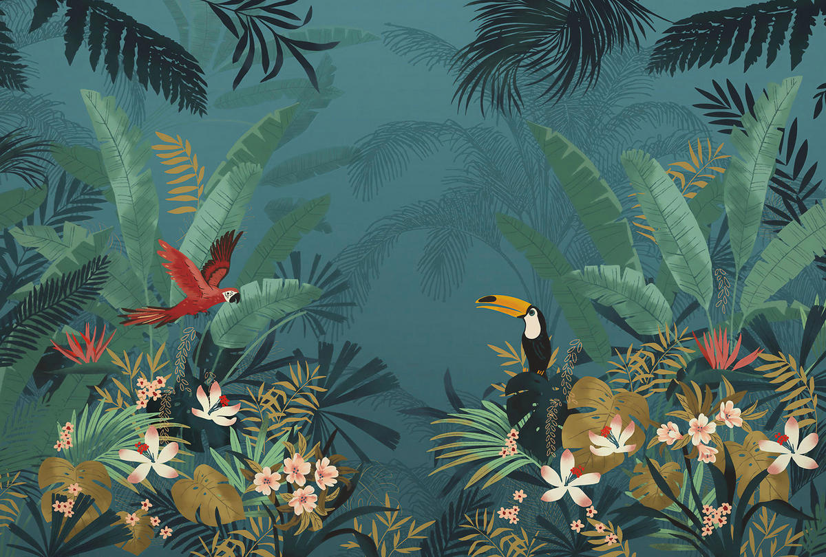 Komar Fototapete Enchanted Jungle B/L: ca. 350x250 cm Enchanted Jungle - (350,00/250,00cm) - Komar