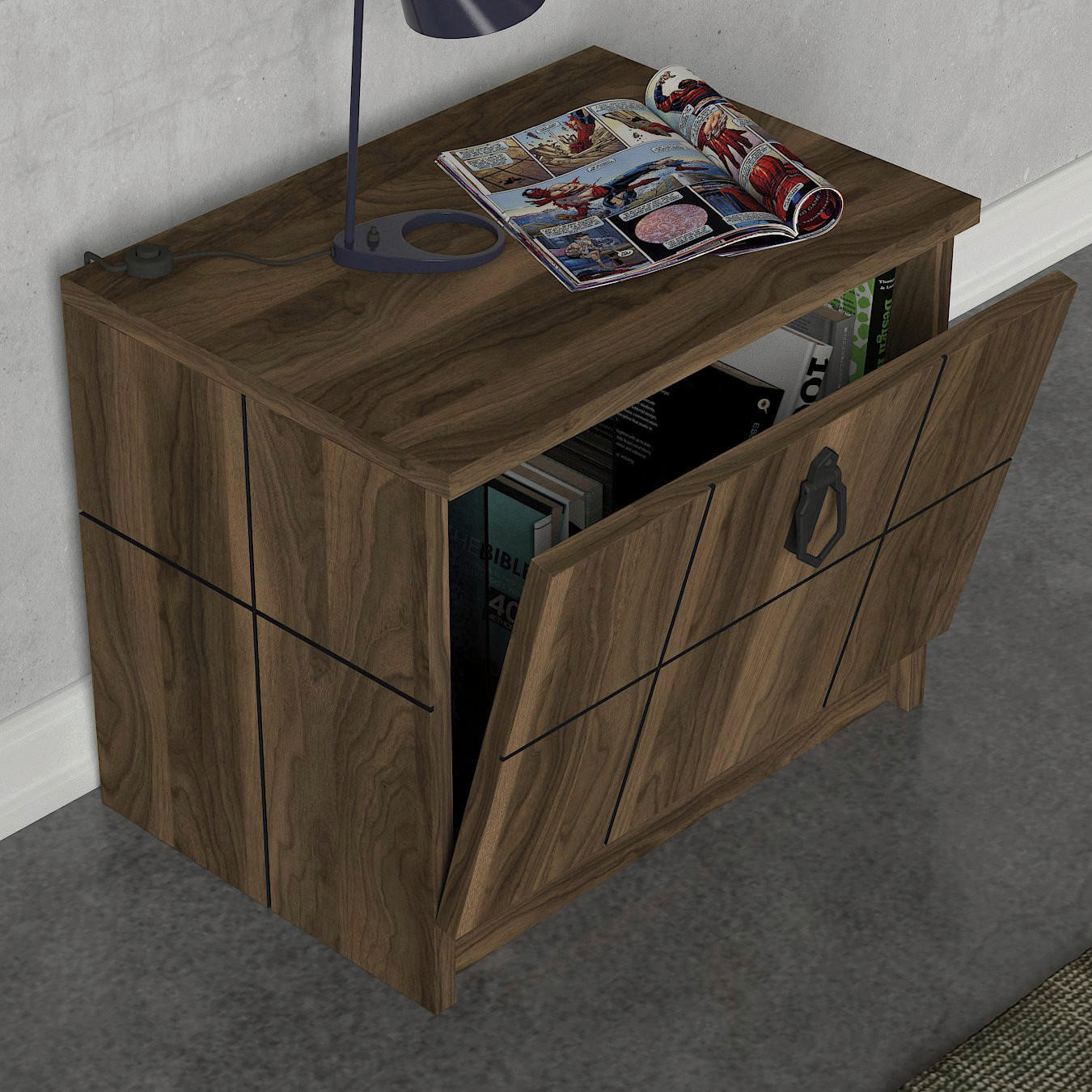 Nachtkonsole Lost walnuss Nachbildung B/H/T: ca. 49x41x35 cm Lost - walnuss (49,00/41,00/35,00cm) - moebel17