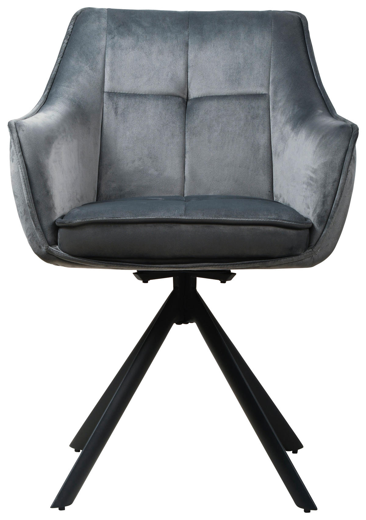 Armlehnstuhl Darwin dunkelgrau schwarz Samtoptik Metall B/H/T: ca. 61x95x60 cm Darwin - schwarz/dunkelgrau (61,00/95,00/60,00cm)