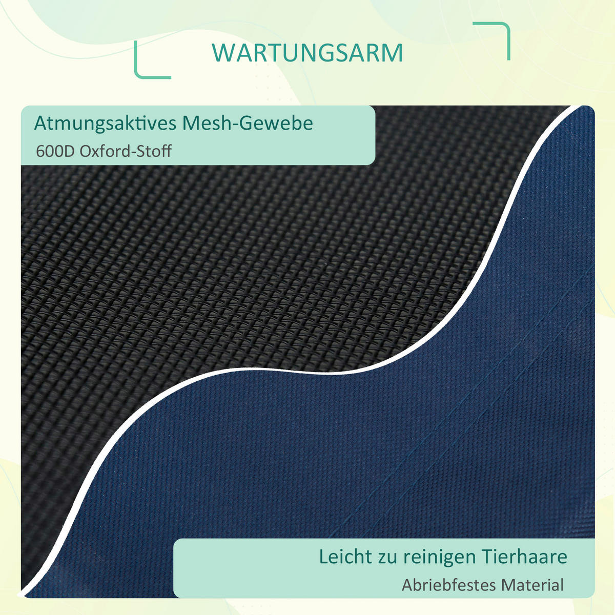 PawHut Hunde-Zubehör blau Edelstahl B/H/L: ca. 61x76x18 cm Hundebett - blau (18,00/61,00/76,00cm) - PawHut