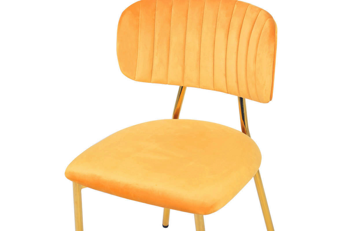 Stuhl Kian 100 2er-Set orange Microfaser B/H/T: ca. 47x80x51 cm Kian 100 2er-Set - gold/orange (47,00/80,00/51,00cm) - 360 Living