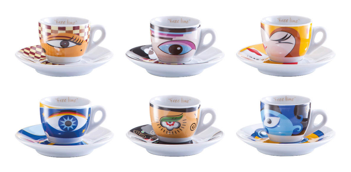 Zeller Espresso-Set Magic Eyes Magic Eyes - (32,00/13,00/8,50cm) - Zeller
