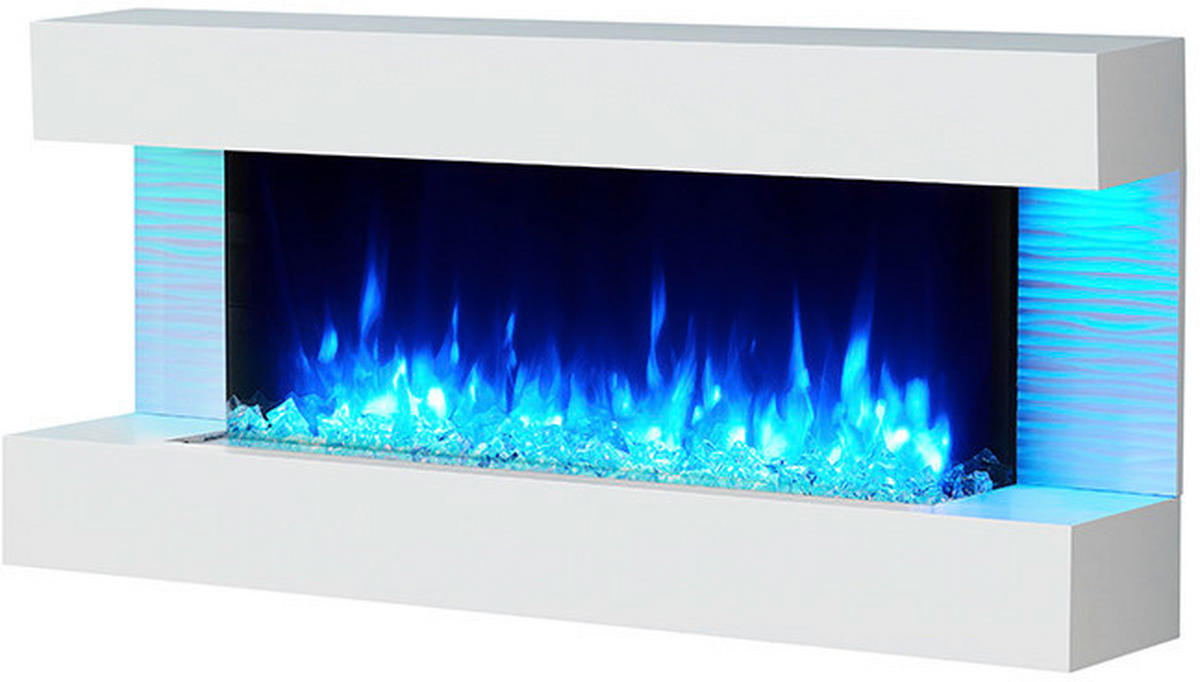 Balderia Wandkamin Helia weiß MDF B/H/T: ca. 127x60x25 cm Elekt.-Kamin Helia EF197A-MT197D - weiß (127,00/60,00/25,00cm) - Balderia