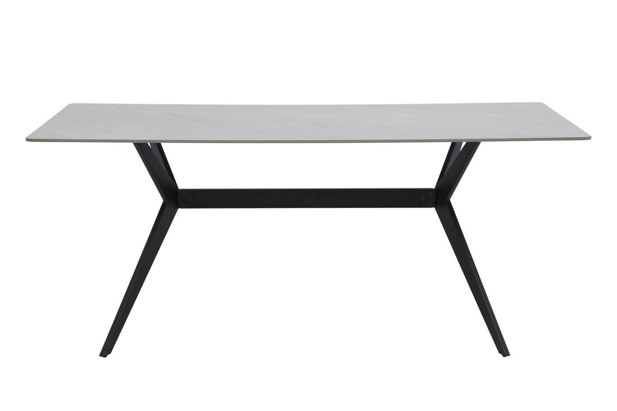 Esstisch Paccino I grau Marmor Optik B/H/T: ca. 180x76x90 cm Paccino I - schwarz/grau (180,00/76,00/90,00cm)