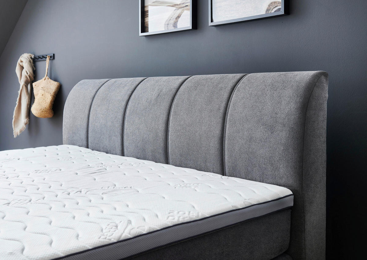 Boxspringbett Malin grau Liegefläche B/L: ca. 180x200 cm Malin - grau (188,00/62,00/218,00cm)