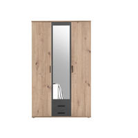 Kleiderschrank Eiche Artisan Nachbildung B/H/T: ca. 120x197x54 cm Chicago_Kleiderschrank - Eiche/Graphit (120,00/197,00/54,00cm)